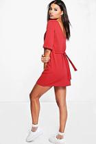 Boohoo Angharad Tie Back Shift Dress