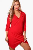 Boohoo Plus Jodie Wrap Blazer Dress