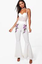 Boohoo Libby Embroidered Extreme Wide Leg Trousers