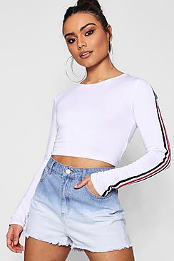 Boohoo Amelia Bleach Dip Dye Denim Mom Shorts