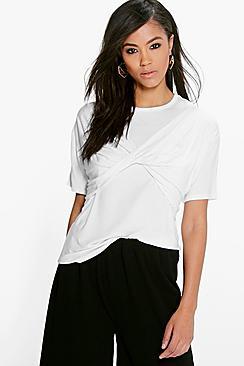 Boohoo Lydia Twist Front T-shirt
