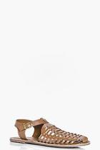 Boohoo Ruby Leather Fisherman Woven Sandal