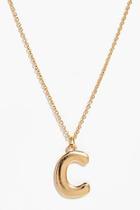 Boohoo Gold C Initial Charm Necklace