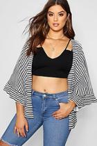 Boohoo Plus Waffle Wide Sleeve Ruffle Jacket