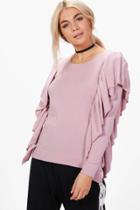 Boohoo Melissa Ruffle Jumper Lilac