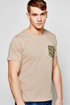 Boohoo Skull Pocket Print T Shirt Taupe