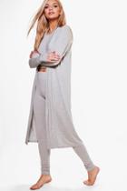 Boohoo Lily Highneck Crop + Legging 2 Piece Set Grey