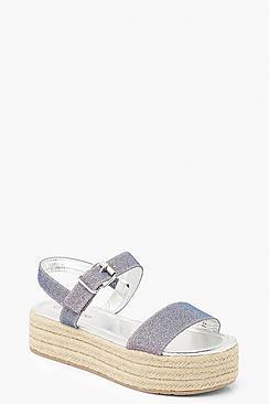 Boohoo Metallic Buckle Flatforms