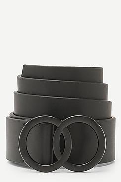 Boohoo Matte Double Ring Buckle Boyfriend Belt
