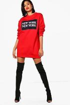 Boohoo Natalia New York Sweat Dress