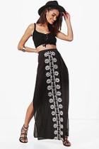 Boohoo Saffron Embroidered Woven Full Maxi Skirt