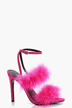 Boohoo Emma Feather Cross Strap Heels
