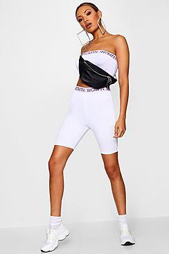 Boohoo Lucy Woman Sports Tape Cycling Short