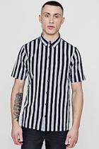 Boohoo Wide Mono Stripe Short Sleeve Shirt