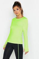 Boohoo Fit Neon Long Sleeve Base Layer Gym Top