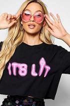 Boohoo Paris Hilton It's Lit Slogan T-shirt