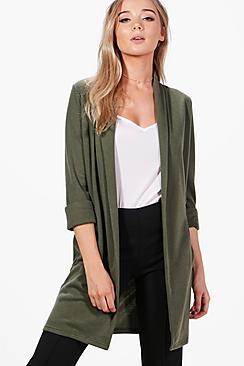 Boohoo Isabella Shawl Collar Ponte Duster