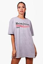 Boohoo Keira Bonjour1995 Sleep Tee