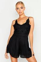 Boohoo Boutique Crochet Detail Flippy Playsuit