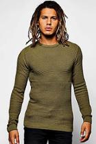 Boohoo Muscle Fit Contrast Stitch Knitted Jumper