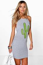 Boohoo Emiko Cactus High Neck Bodycon Dress