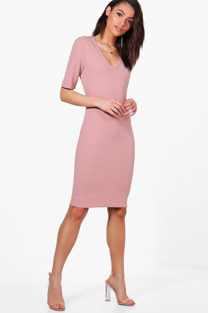 Boohoo Brooke Tailored Dress Stone
