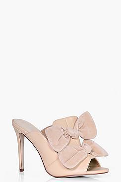 Boohoo Ruby Bow Detail Mule Heel