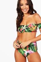 Boohoo Aruba Mix And Match Tropicana Bardot Top