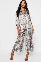 Boohoo Snake Print Shirt + Pocket Detail Culotte Co-ord