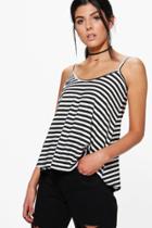 Boohoo Lorna Basic Stripe Cami Black