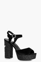 Boohoo Olivia 2 Part Sequined Star Platform