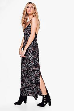 Boohoo Zahiah Paisley Print Maxi Dress