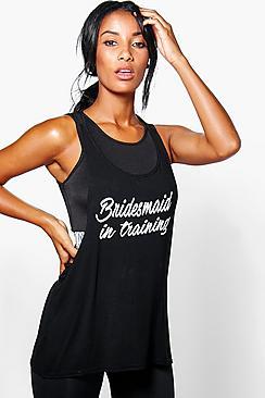 Boohoo Leah Fit Bridesmaid In Training Running Vest