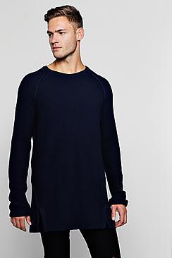 Boohoo Textured Knitted Raglan Jumper