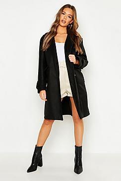 Boohoo Pocket Detail Utility Wool Look Coat