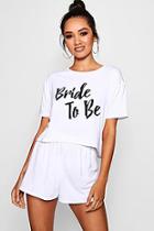 Boohoo Petite Bride To Be T-shirt & Short Set