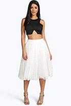 Boohoo Marin Boutique Grid Tulle Tull Midi Skirt