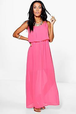 Boohoo Sophina Frill Top Maxi Dress