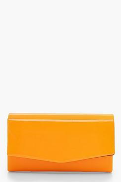 Boohoo Structured Suedette Clutch And Chain Bag