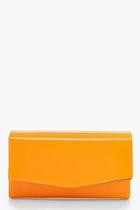 Boohoo Structured Suedette Clutch And Chain Bag