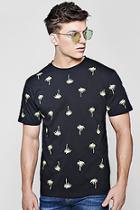 Boohoo Loose Fit All Over Print Embroidered T-shirt
