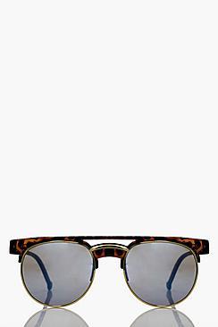 Boohoo Mia Thick Tortoise Frame Sunglasses
