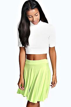Boohoo Selena Jersey Viscose Skater Skirt