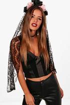Boohoo Flower Veil Headband