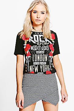 Boohoo Mary Oversized Band Slogan Tee