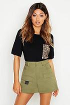 Boohoo Leopard Print Pocket T-shirt