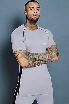 Boohoo Muscle Fit Raglan T-shirt With Piping