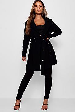 Boohoo Petite Eyelet Detail Duster