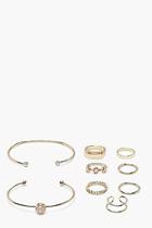 Boohoo Ring And Arm Cuff 9 Pack Set