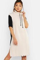 Boohoo Woven Cowl Neck Draw Cord Midi Dress